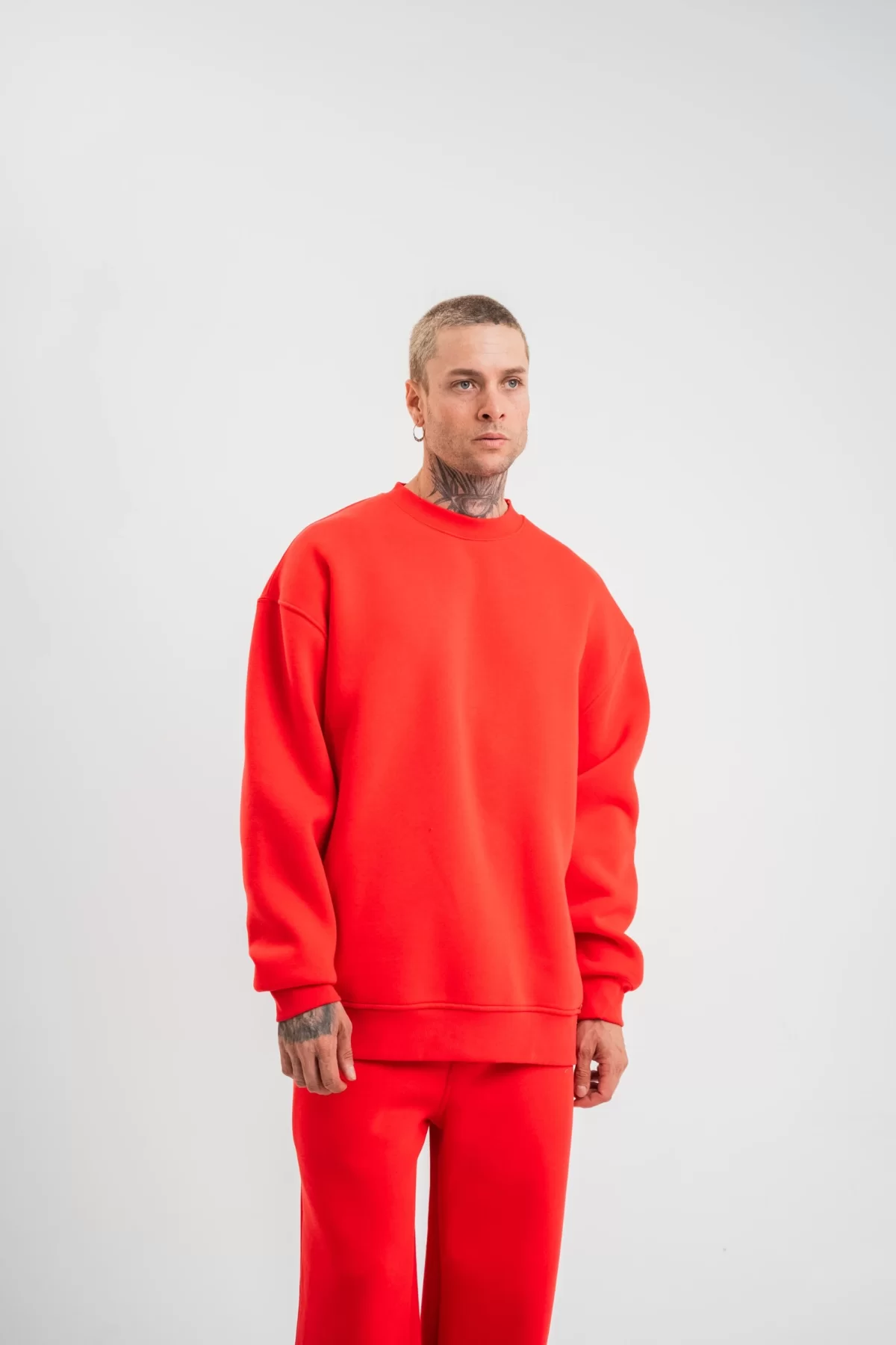 Double Oversize Toptan Bisiklet Yaka SweatShirt