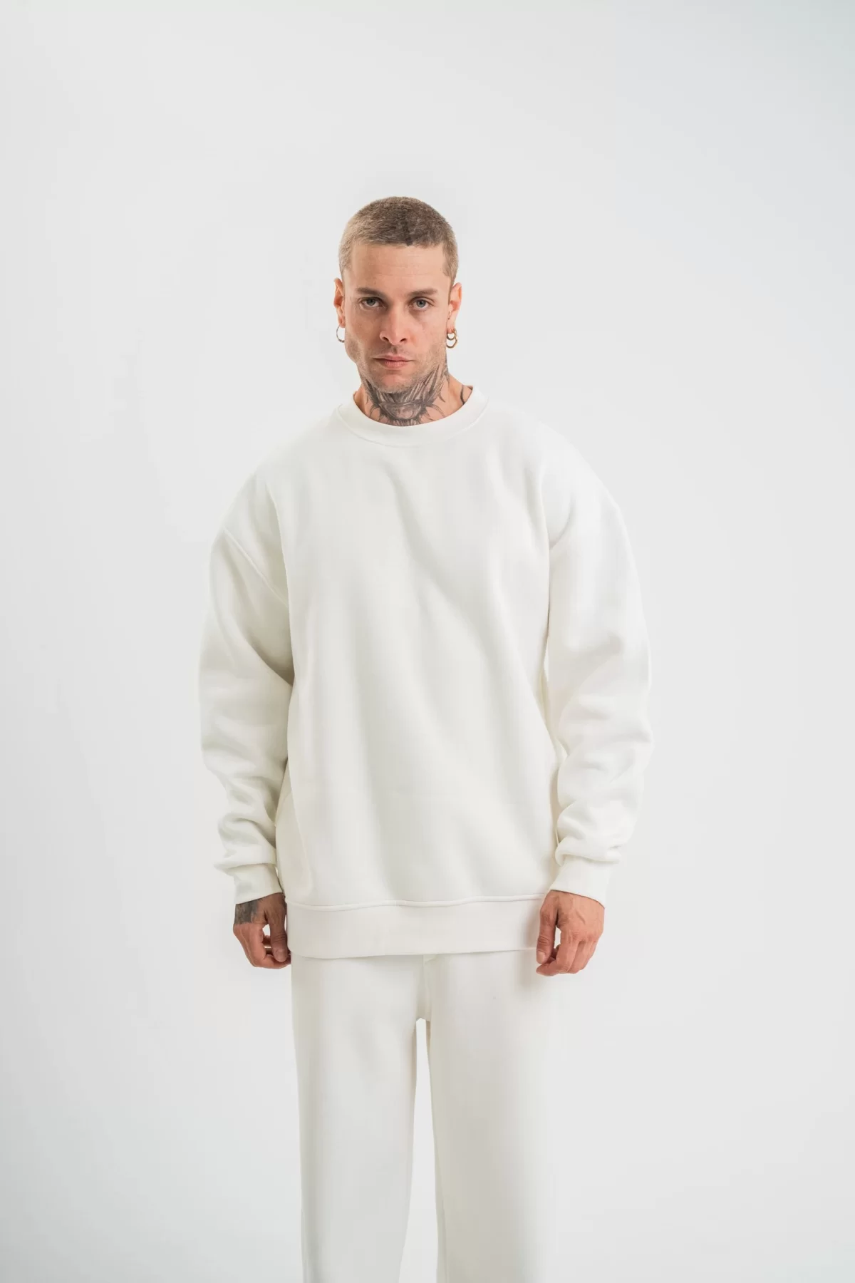 Double Oversize Toptan Bisiklet Yaka SweatShirt