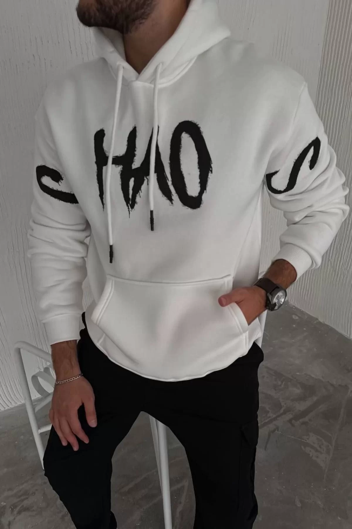 Toptan Kapşonlu Baskılı SweatShirt