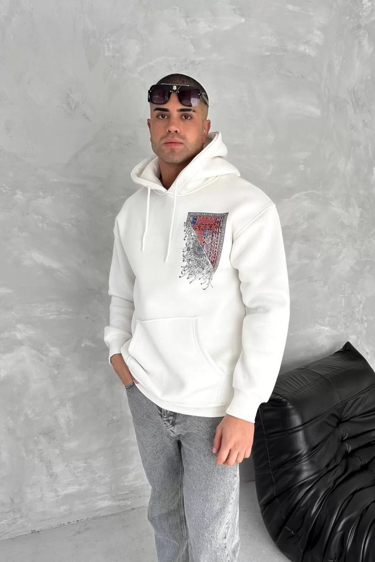 Uzun Kol Kapşonlu Toptan Baskılı SweatShirt