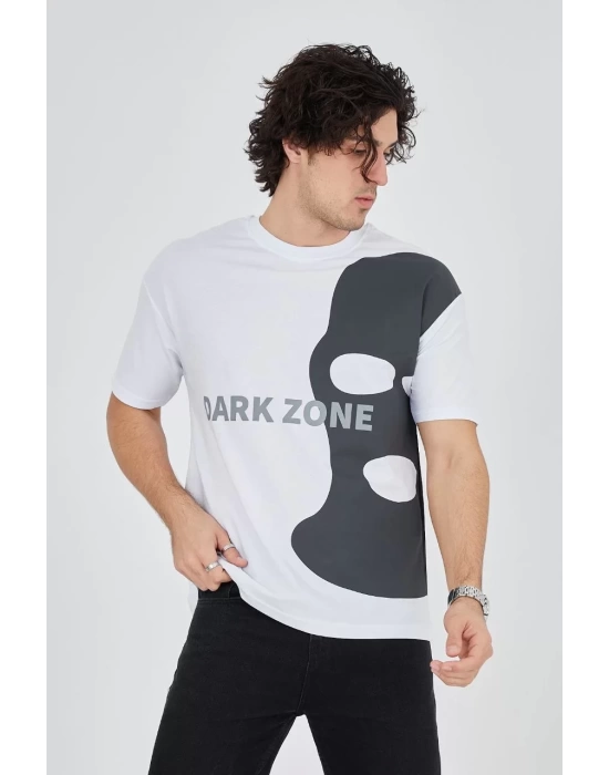 Erkek Baskılı T-Shirt - Beyaz