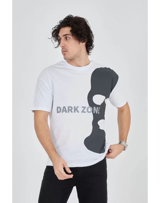 Erkek Baskılı T-Shirt - Beyaz