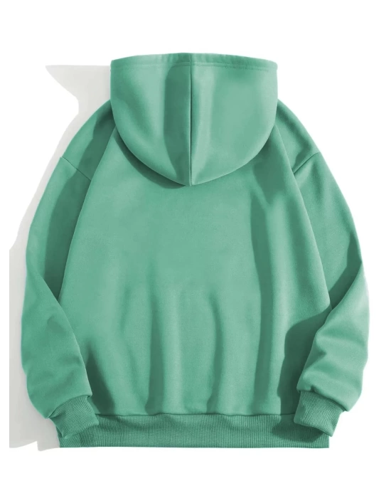 Erkek Düz Kapüşonlu Sweat - Mint Yeşili