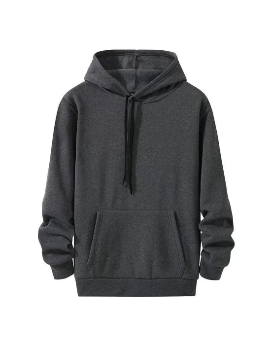 Kadın Uzun Kol Kapşonlu Basic Sweatshirt hoodie - Füme