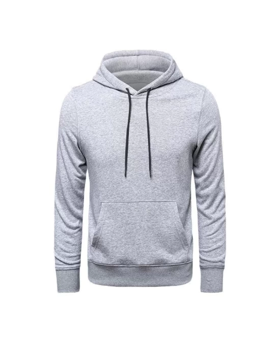 Erkek Uzun Kol Kapşonlu Basic Sweatshirt hoodie - Gri