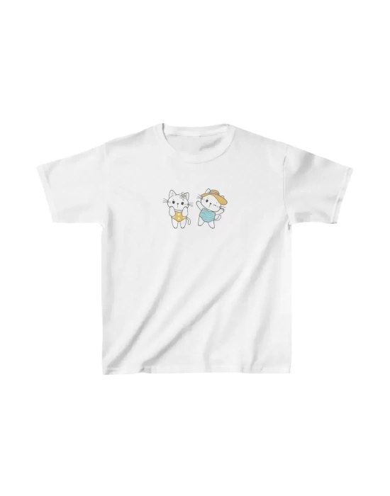 Unisex Çocuk Baskılı T-Shirt - Beyaz