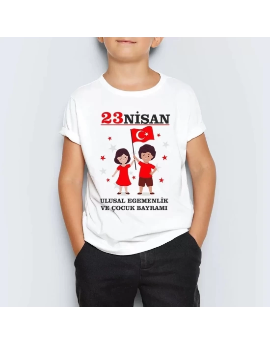 Unisex Çocuk Baskılı T-Shirt - Beyaz