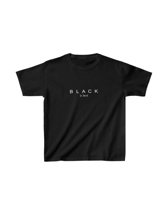 Unisex Çocuk Baskılı T-Shirt - Siyah