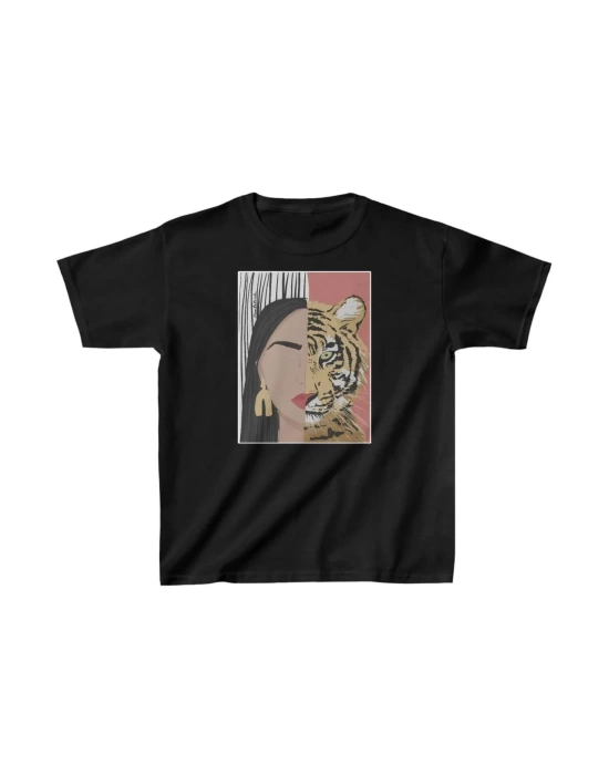 Unisex Çocuk Baskılı T-Shirt - Siyah