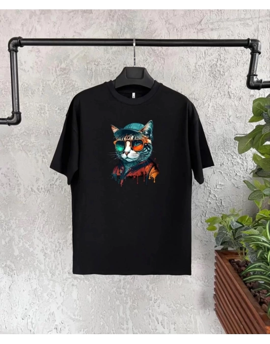 Unisex Çocuk Baskılı T-Shirt - Siyah