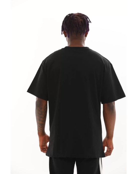 Unisex Oversize Kolye Dahil T-Shirt - Siyah