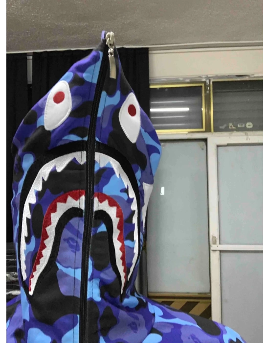 Unisex Pubg Bape x Shark Hoodie - Mavi