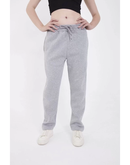 Unisex Üç İplik Basic Eşofman Pantolon - Gri