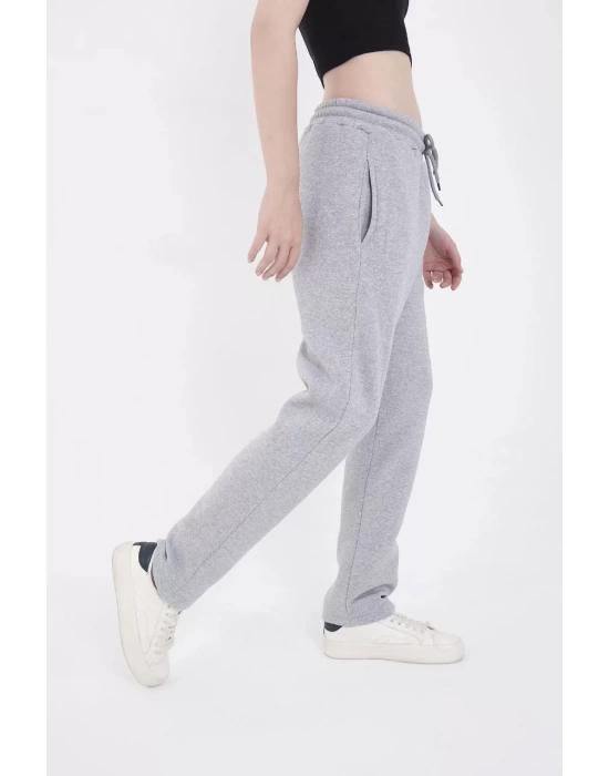 Unisex Üç İplik Basic Eşofman Pantolon - Gri