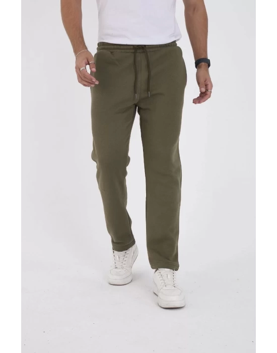 Unisex Üç İplik Basic Eşofman Pantolon - Haki