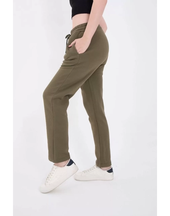 Unisex Üç İplik Basic Eşofman Pantolon - Hakİ