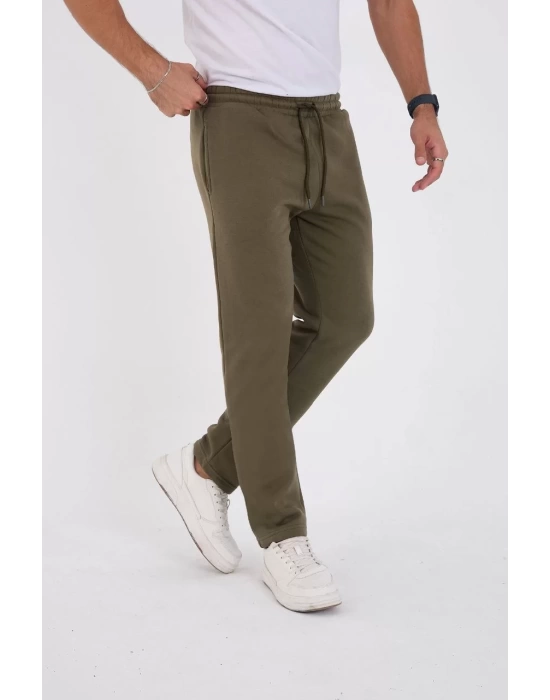 Unisex Üç İplik Basic Eşofman Pantolon - Haki