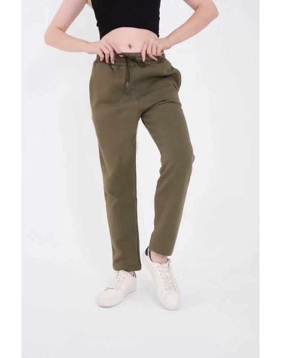 Unisex Üç İplik Basic Eşofman Pantolon - Hakİ