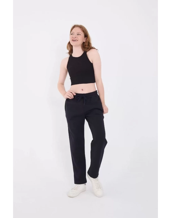 Unisex Üç İplik Basic Eşofman Pantolon - Lacivert