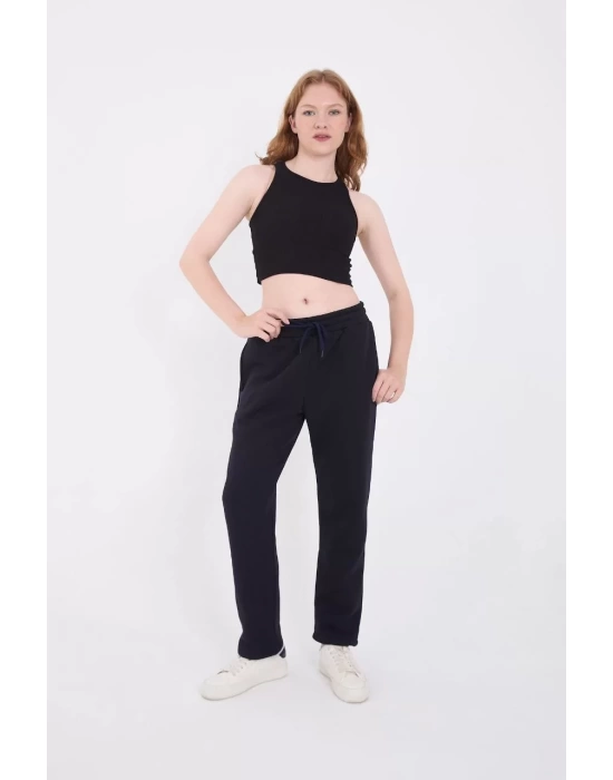 Unisex Üç İplik Basic Eşofman Pantolon - Lacivert