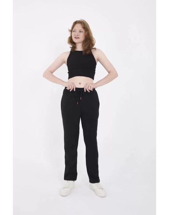 Unisex Üç İplik Basic Eşofman Pantolon - Siyah