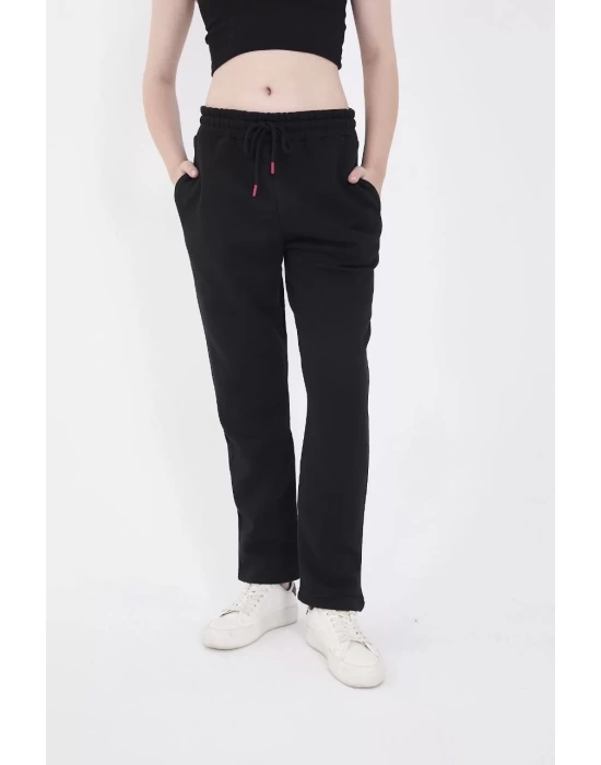 Unisex Üç İplik Basic Eşofman Pantolon - Siyah