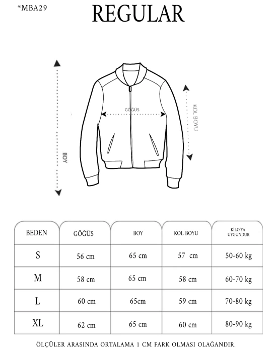 Unisex Uzun Kol Baskılı Bomber Ceket - Siyah