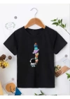 Çocuk Unisex Baskılı T-Shirt - Siyah