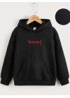 Çocuk Unisex Kapüşonlu Babygirl Baskılı Sweatshirt - Siyah