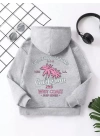 Çocuk Unisex Kapüşonlu Ön ve Arka California Baskılı Sweatshirt - Gri