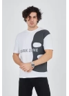 Erkek Baskılı T-Shirt - Beyaz