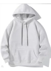 Kadın Uzun Kol Kapşonlu Basic Sweatshirt hoodie - Gri