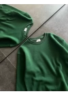 Kışlık Bisiklet Yaka Üç İplik Basic SweatShirt - Haki