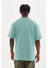 Unisex Baskılı Oversize T-Shirt - Mint Yeşili