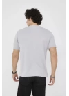 Unisex Bisiklet Yaka Slim fit T-Shirt- Boyalı Gri