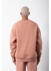 Unisex Biskilet Yaka Üç İplik SweatShirt - Pembe