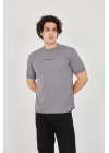 Unisex Jakar Kumaş Slim Fit T-Shirt - Boyalı Gri