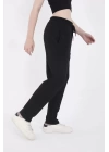 Unisex Üç İplik Basic Eşofman Pantolon - Siyah