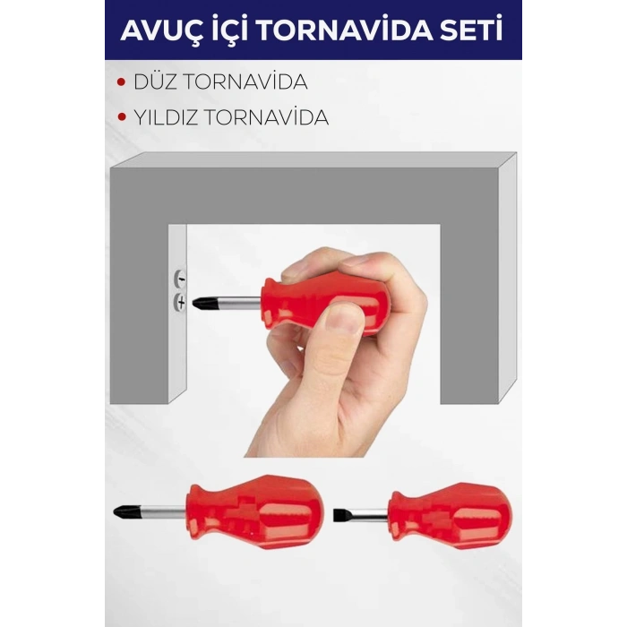 2li Avuç Içi Tornavida Seti Düz Yıldız