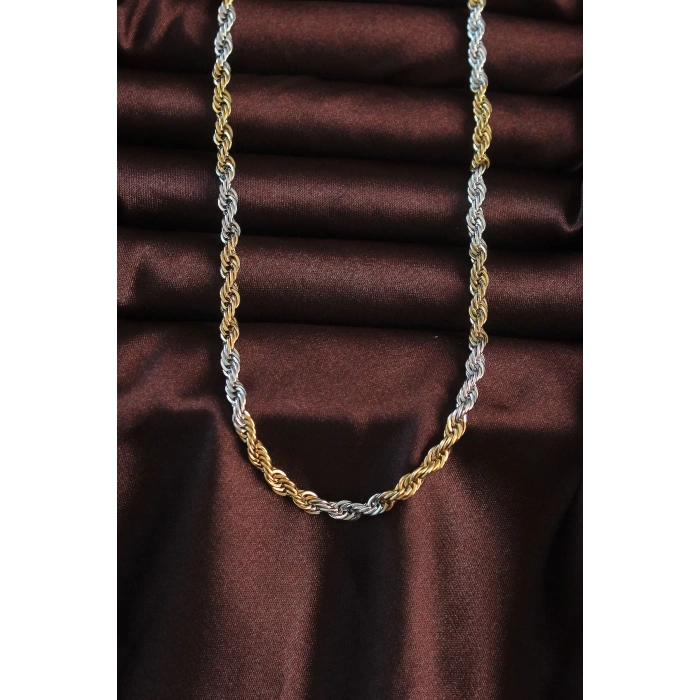 316L Çelik Çift Renk Burgu Tasarımlı Kolye