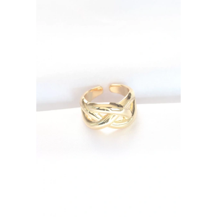 Düğüm Model Gold Renk Ayarlanabilir Yüzük