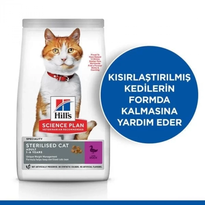 Hills Young Sterilised Ördekli Kısırlaştırılmış Kedi Maması 1.5 Kg