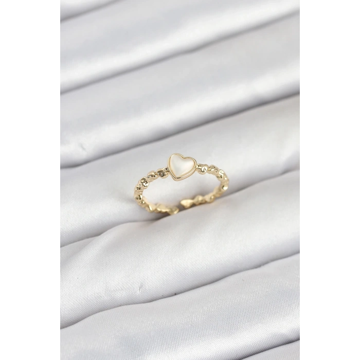 Pirinç Gold Renk Kalpli Model Kadın Yüzük