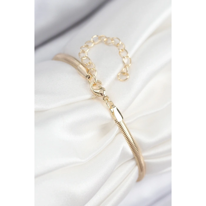 Pirinç Zirkon Taşlı Yıldız Model Gold Renk Kadın Bileklik