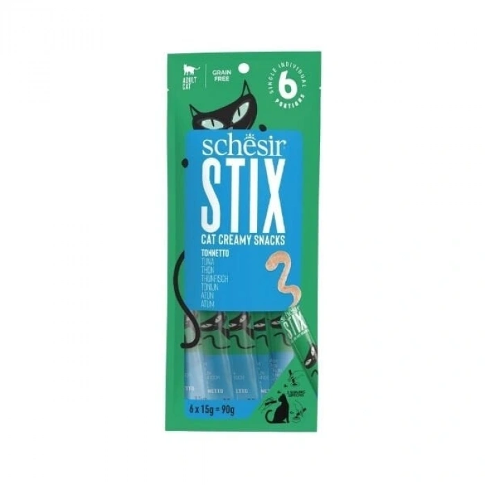 Schesir Cat Stick Ton Balıklı Sıvı Kedi Ödül Maması 6x15 Gr