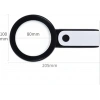30x 12ışıklı Büyüteç Taşınabilir Çıft Katmanlı Optik Cam Okuma Büyüteç 229018