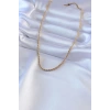316L Çelik Gold Renk Burgu Model 45 cm Kadın Kolye
