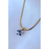 316L Çelik Gold Renk İtalyan Zincir Model Kristal Deniz Yıldız Model Kadın Kolye