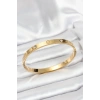 316L Çelik Gold Renk Zirkon Taşlı 65 mm Kadın Kelepçe Bileklik