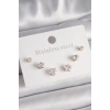 316L Çelik Gold Renk Zirkon Taşlı Yıldız Model Kadın Küpe Seti